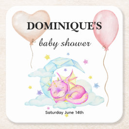 Slumbering Dragon Dreams - Baby shower Kartonnen Onderzetters
