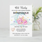 Slumbering Dragon Dreams - Baby shower Uitnodiging (Staand voorkant)