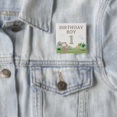 Slumberkins Bigfoot Birthday Boy Vierkante Button 5,1 Cm (In situ)