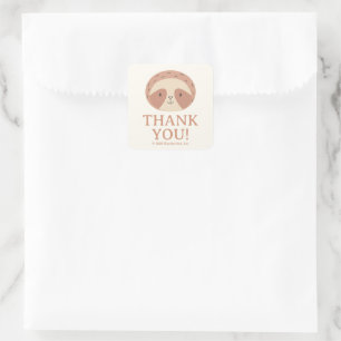 Slumberkins Luiaard Dank Je Vierkante Sticker
