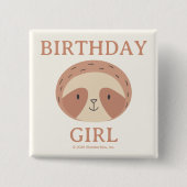Slumberkins Sloth Birthday Boy Vierkante Button 5,1 Cm (Voorkant)