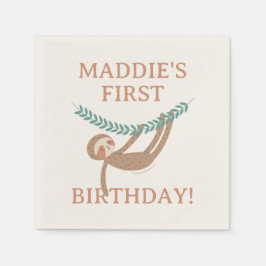 Slumberkins Sloth Birthday Servet