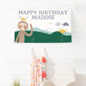 Slumberkins Sloth Birthday Yard Sign Spandoek (Insitu)
