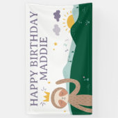 Slumberkins Sloth Birthday Yard Sign Spandoek (Verticaal)