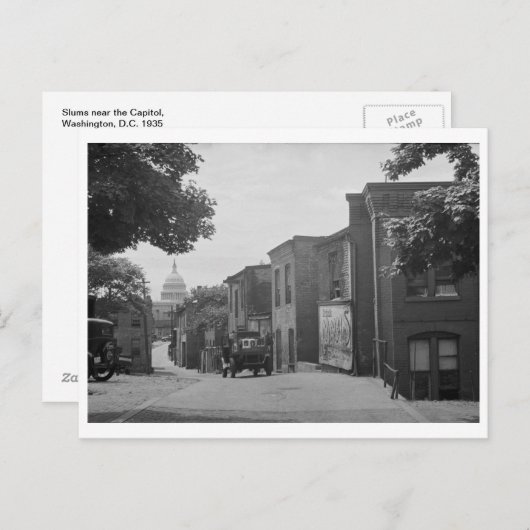 Slums in de buurt van het Capitool, Washington, DC Briefkaart (Voorkant / Achterkant)