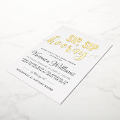 Slurk Slurk Hoera Bruiloft Feest Folie Uitnodiging (Gedraaid)