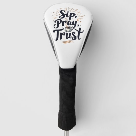 Slurp Gebed Vertrouw Koffie En Jezus Liefhebber   Golfheadcover (Voorkant)
