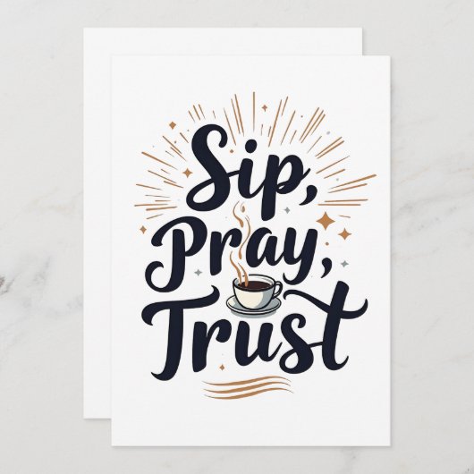 Slurp Gebed Vertrouw Koffie En Jezus Liefhebber   Kaart (Voorkant / Achterkant)