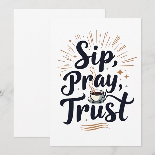 Slurp Gebed Vertrouw Koffie En Jezus Liefhebber Save The Date (Voorkant / Achterkant)