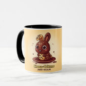 "Slurp & Geniet: Mok met Chocolade Bliss" (Voorkant links)