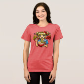 Slurp Nom Anime Girl Ramen Noodles Tri-Blend Shirt (Voorkant volledig)