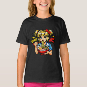 Slurp Nom Anime Meisje Ramen Noedels T-shirt