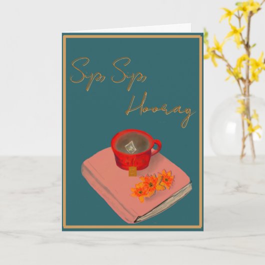 Slurp Slurp Hoera kaart (Gele Bloem)