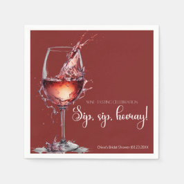 Slurp, slurp, hoera! Wijnproeverij Bruidsfeest Servet