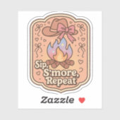 Slurpen, S'more, Herhalen - Retro Kampbadge Sticker (Vel)