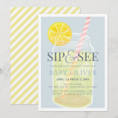 Slurpen & Zien Lemonade Metselwerk Pot Blauwe Baby Kaart (Voorkant / Achterkant)