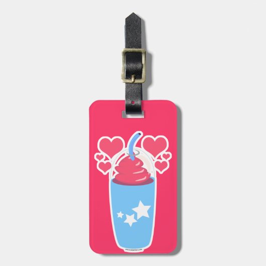 Slush Love Frozen Dessert Drink Cartoon Bagagelabel (Voorkant verticaal)