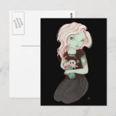 Slushieee - Zombie Gothic girl briefkaart (Voorkant / Achterkant)