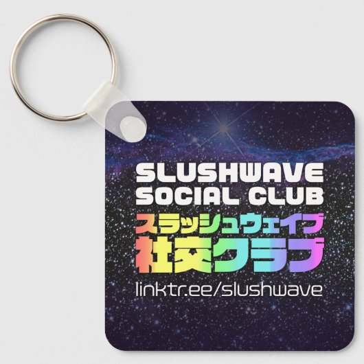 Slushwave Social Club Logo en People Logo Sleutelhanger (Voorkant)