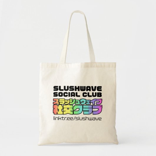 Slushwave Social Club mensen en tekst logo tas (Voorkant)