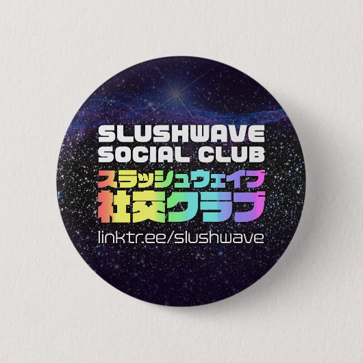 Slushwave Social Club Square LogoJr Ronde Button 5,7 Cm (Voorkant)