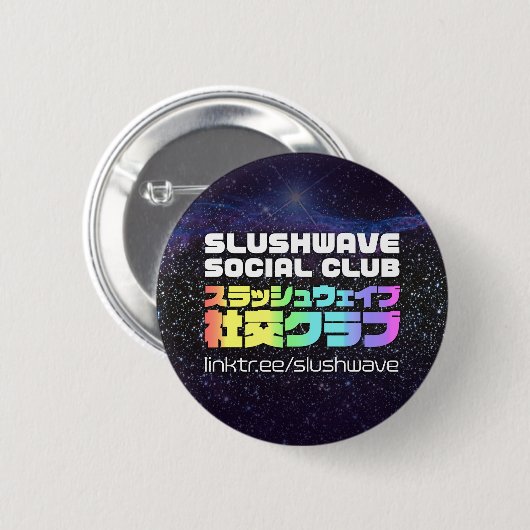 Slushwave Social Club Square LogoJr Ronde Button 5,7 Cm (Voorkant /achterkant)