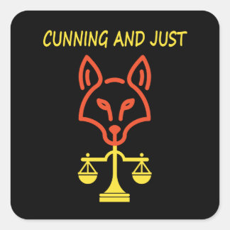 Sluw En Rechtvaardig - Ontwerp voor vos-justitieba Vierkante Sticker