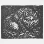 Sluwe Bosvos — door BurnsInHell Fleece Deken (Voorkant (Horizontaal))