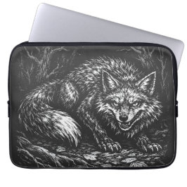 Sluwe bosvos — door BurnsInHell Laptop Sleeve