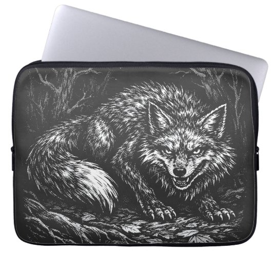 Sluwe bosvos — door BurnsInHell Laptop Sleeve (Voorkant)