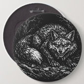 Sluwe Bosvos — door BurnsInHell Ronde Button 6,0 Cm (Voorkant /achterkant)