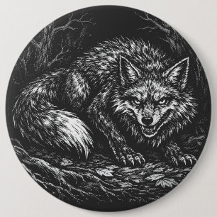 Sluwe Bosvos — door BurnsInHell Ronde Button 6,0 Cm