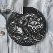 Sluwe Bosvos — door BurnsInHell Ronde Button 6,0 Cm (In situ)