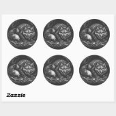 Sluwe Bosvos — door BurnsInHell Ronde Sticker (Vel)