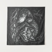 Sluwe Bosvos — door BurnsInHell Wandkleed (Voorkant (horizontaal))