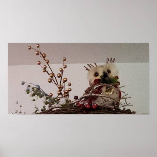 sluwe kerstachtige uil poster (Voorkant)