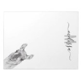 Sluwe Lama Aquarel Monogram Naam  Notitieblok (Voorkant)
