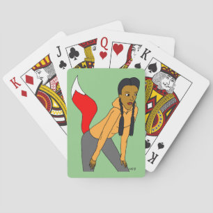 sluwe meid pokerkaarten