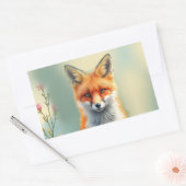 Sluwe ogen van een listige rode vos rechthoekige sticker (Envelop)