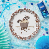Sluwe Wasbeer Chocolade Chip Rand Papieren Bordje (Feest)