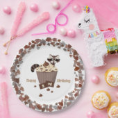 Sluwe Wasbeer Chocolade Chip Rand Papieren Bordje (Feest)
