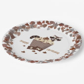 Sluwe Wasbeer Chocolade Chip Rand Papieren Bordje (Gekanteld)