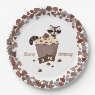 Sluwe Wasbeer Chocolade Chip Rand Papieren Bordje