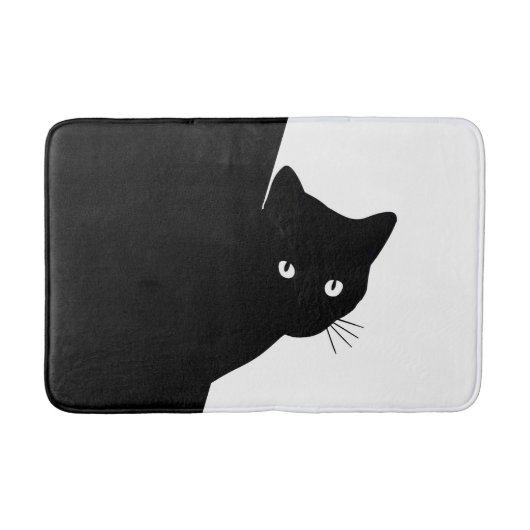 Sluwe Zwarte Kat Badmat (Voorkant)