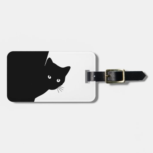 Sluwe Zwarte Kat Bagagelabel (Voorkant horizontaal)