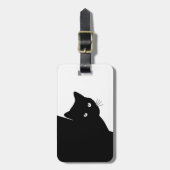 Sluwe Zwarte Kat Bagagelabel (Voorkant verticaal)