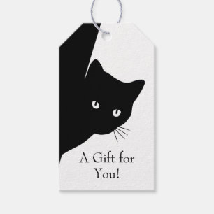 Sluwe Zwarte Kat Een Cadeau voor Jou Cadeaulabel