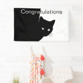 Sluwe Zwarte Kat Felicitaties  Spandoek (Insitu)