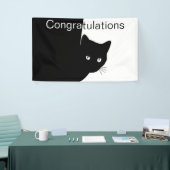 Sluwe Zwarte Kat Felicitaties  Spandoek (Beurs)
