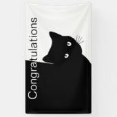 Sluwe Zwarte Kat Felicitaties  Spandoek (Verticaal)